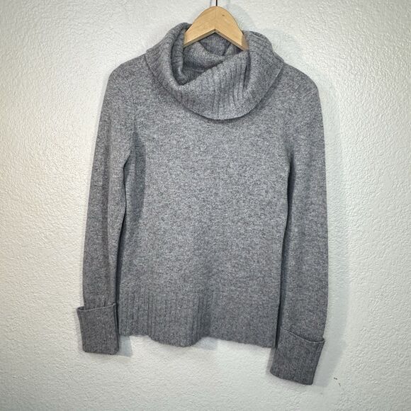 Only Mine 100%  2 Ply Cashmere Sweater Gray Turtleneck Soft Cozy Y2K Women S - Picture 1 of 8